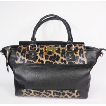 Guangzhou Supplier Fashionable Leopard Pattern Genuine Leather Lady Handbag (205)